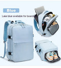 Large waterproof nylon mummy backpack in various colours on a neutral background