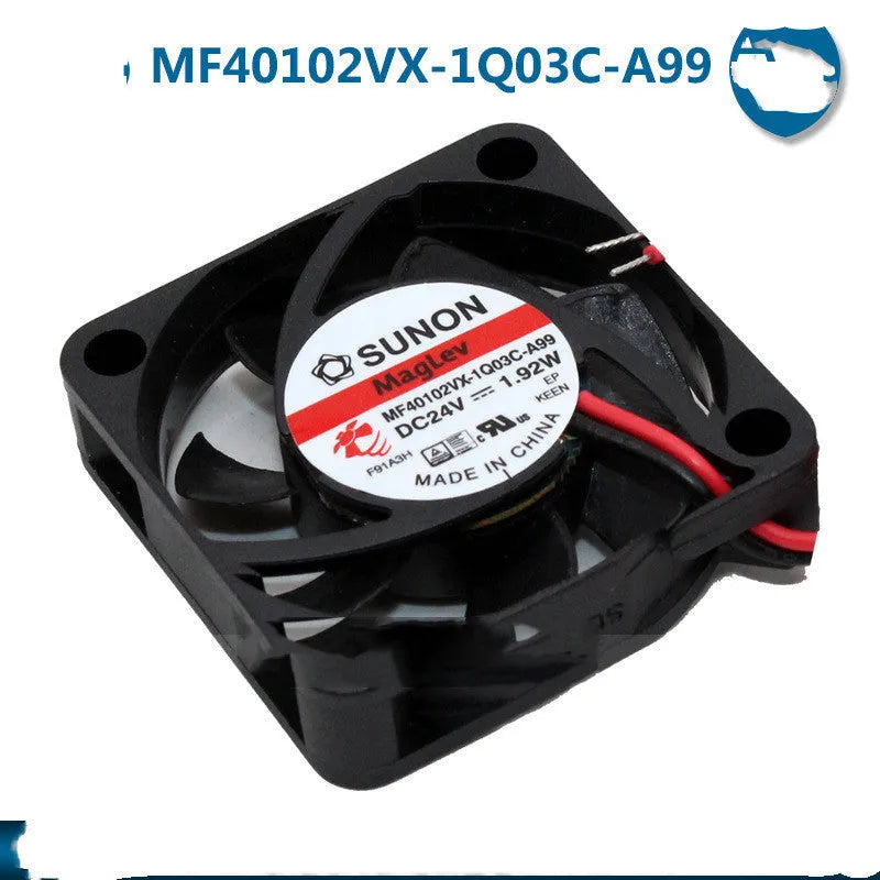 MF40102VX-1Q03C-A99 24V 4cm DC axial cooling fan with black frame and blades