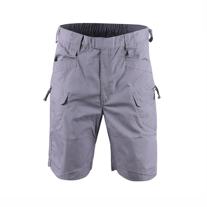 Tactical pants in black with waterproof windproof fabric and multiple pockets for outdoor use