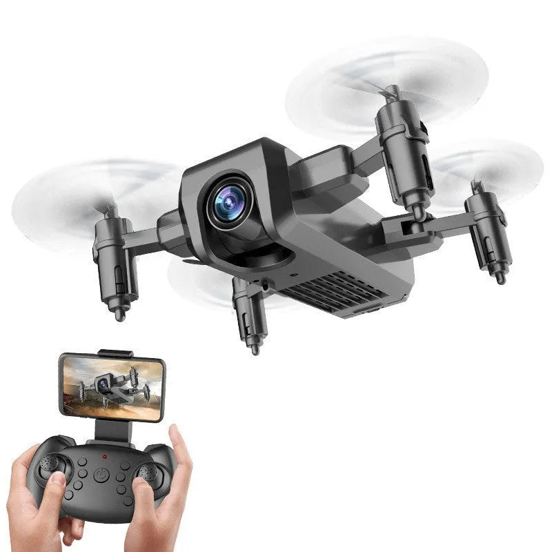 Mini folding drone with 6-channel 2.4G remote, LED night light, black white red, 13x13x3.5cm