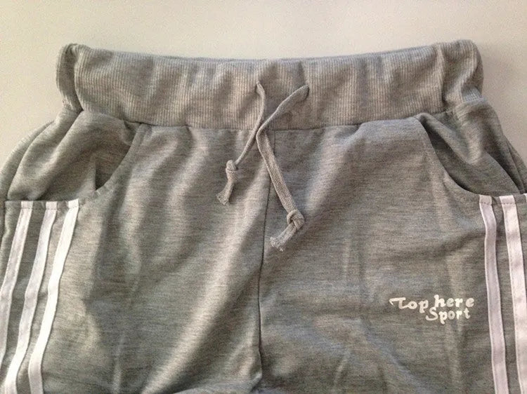 Side three bar student casual trousers, straight leg, mid waist, cotton, grey black navy