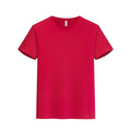 Slim fit round neck short sleeve fitness top in solid colour, nylon spandex blend, available in black and other colours from S to 4XL