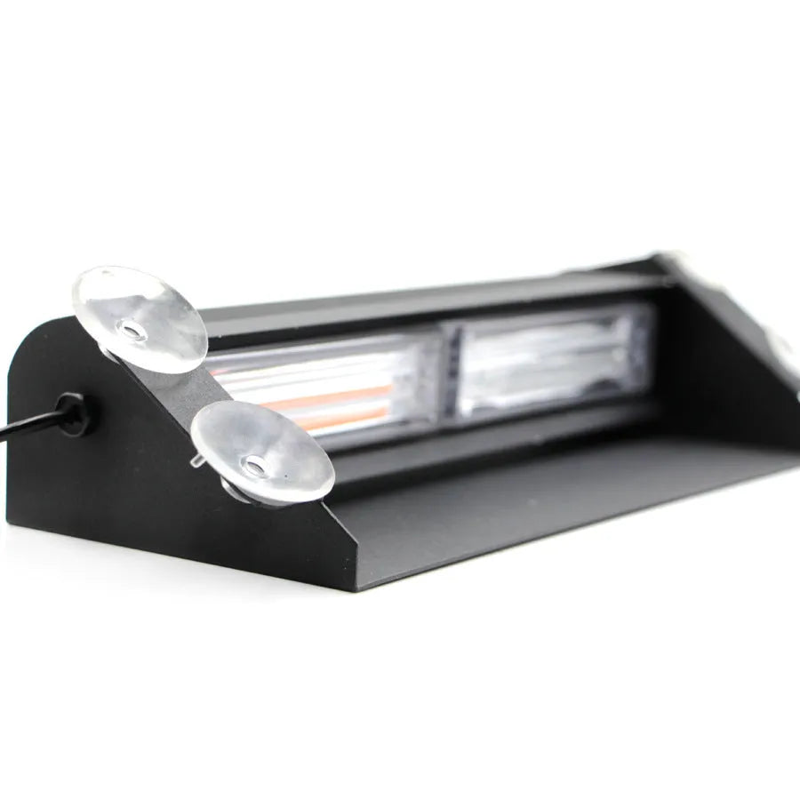 12V LED strobe light with aluminium housing and suction cup mount for car windscreen