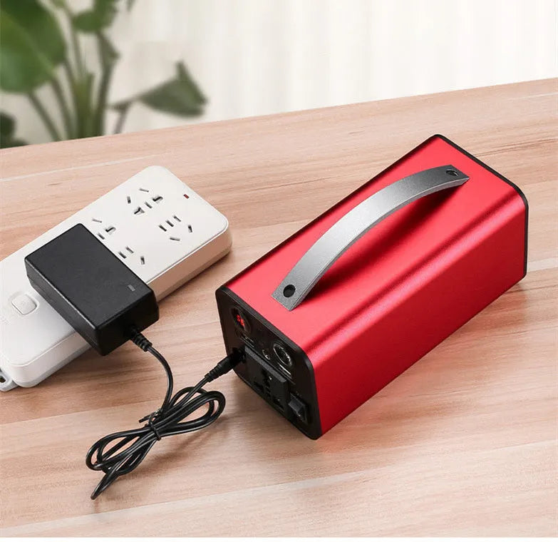 Portable power station with 45000mAh capacity, 180W output, featuring AC/DC/USB ports and LED light.
