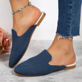 Adult mesh sandals with cloth upper in apricot colour showing slip-on flat sole design