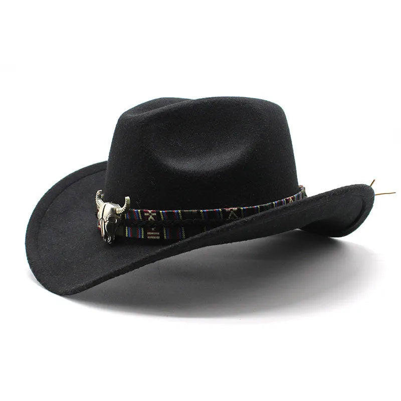 Western cowboy hat with a tall bell crown in a choice of colours on a wooden background