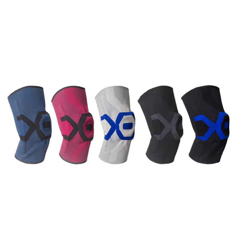 Silicone knee pads for men in multiple colours, designed for running and cycling protection.