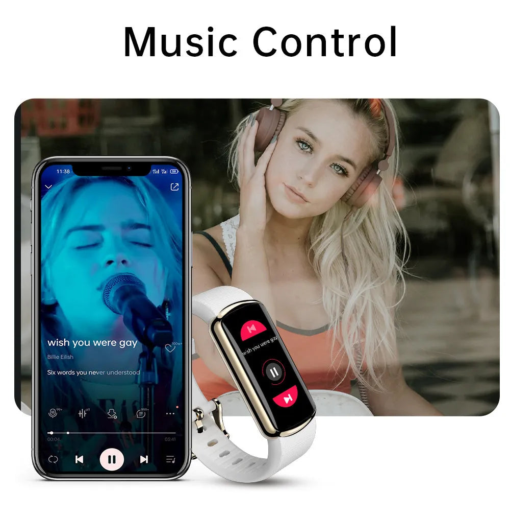 Fashion sports electronic watch with black metal frame and TPU strap showing 0.96 inch IPS colour screen
