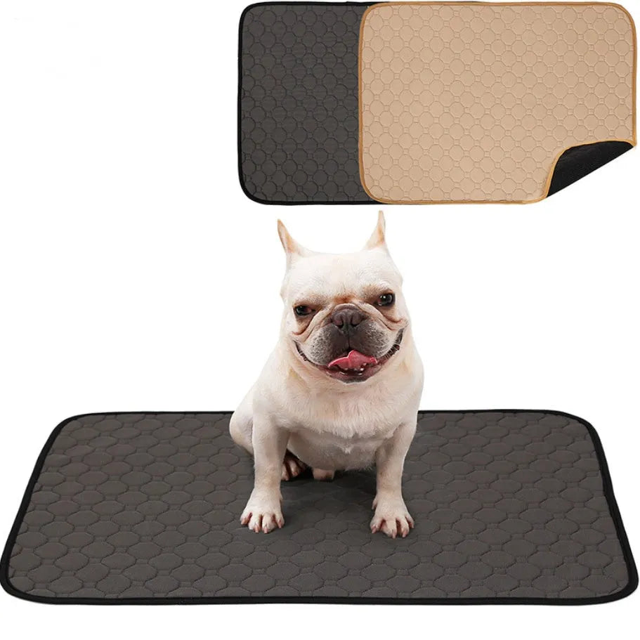 Reusable dog urine pad in gray with non-slip TPU waterproof bottom, size L (100x67cm)