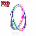 F136 Titanium Alloy nose ring body jewellery shown in silver, gold, black, and rose gold finishes.