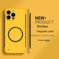 Acrylic magnetic suction frameless phone case for iPhone 14 13 12 11 series, milk white colour