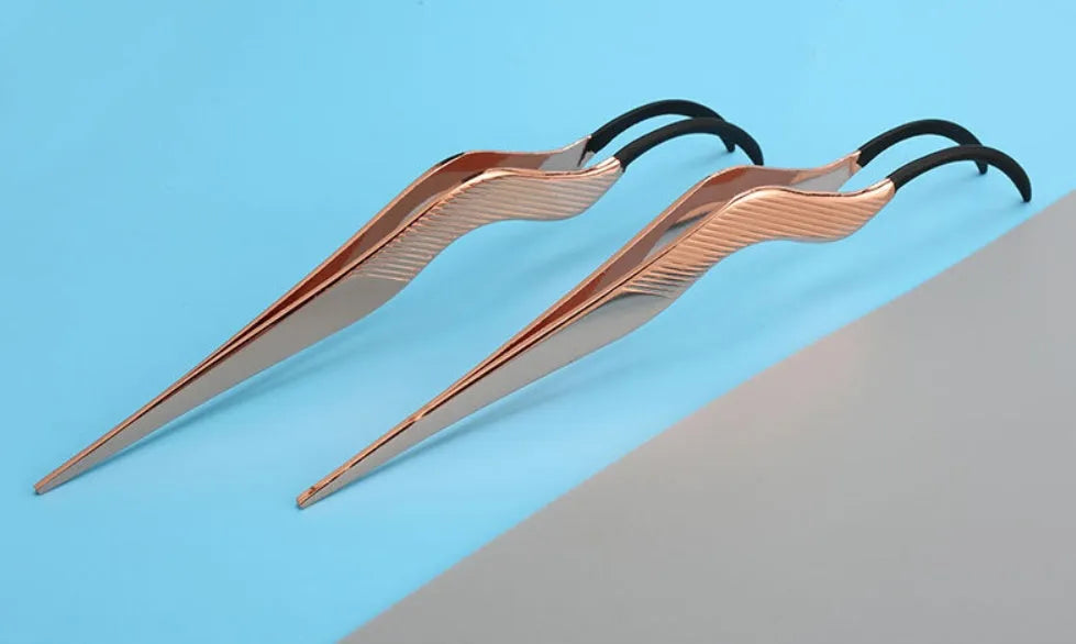 Rose gold eyelash curler aid for false eyelash application, local style makeup tool