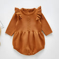 Baby girl's pink cotton princess romper with placket closure