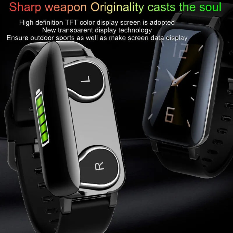 Call Bracelet smart fitness tracker in black, blue, or coffee colour on a wrist.
