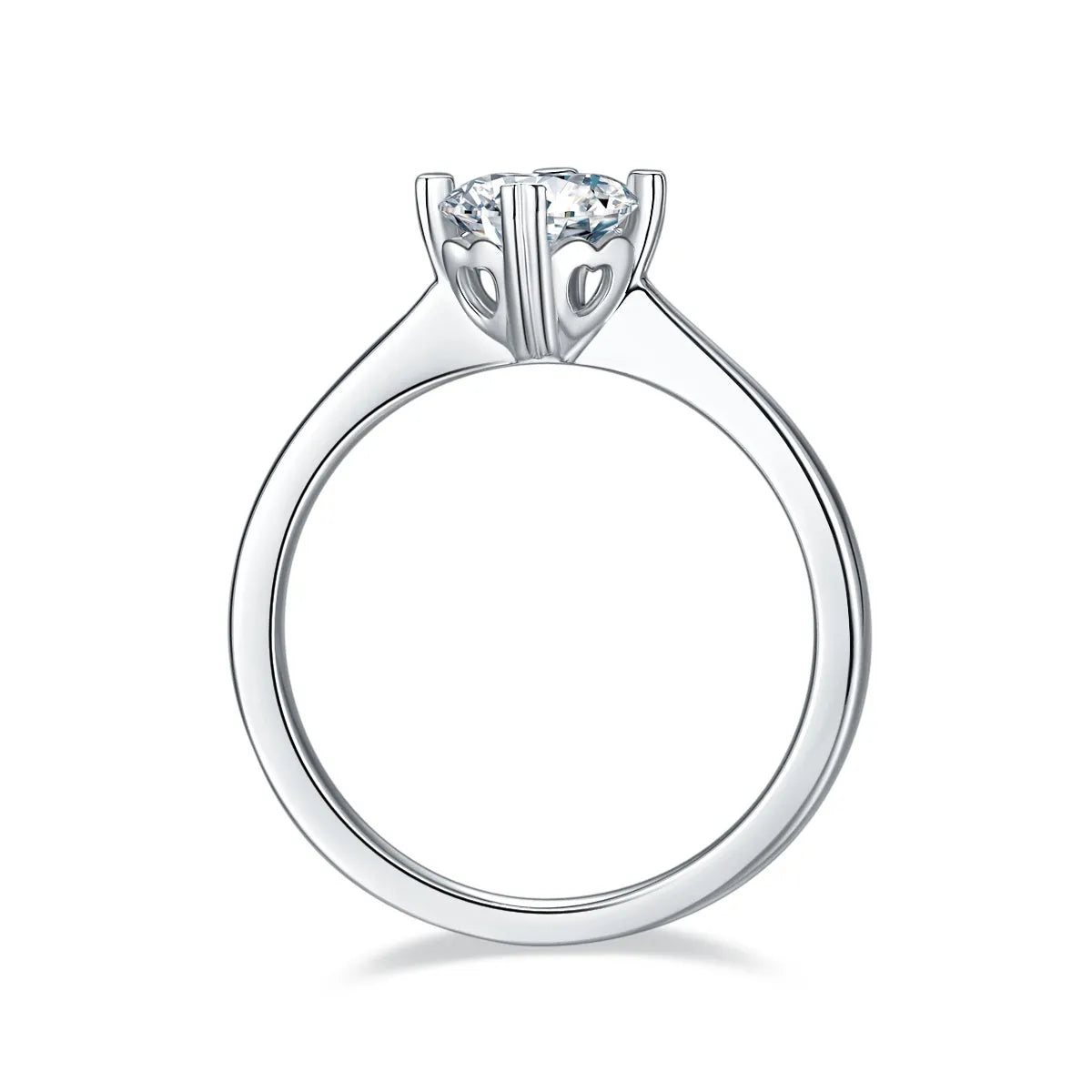 1-carat moissanite wedding ring set in S925 silver with platinum plate, gift box packaging, ring sizes 5-9
