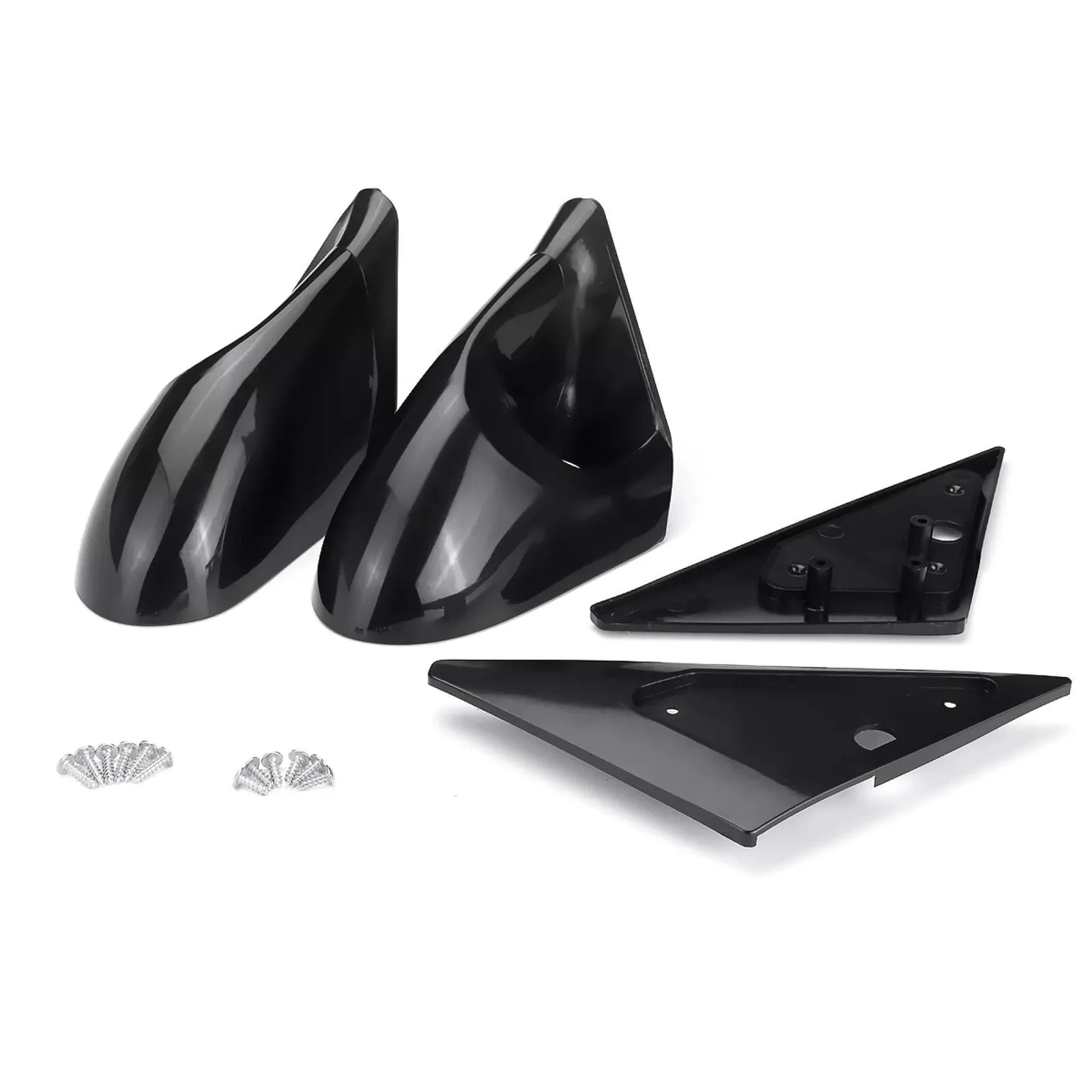 Pair of car modification rearview mirrors for 1992-1996 Civic 4-door in bright black finish