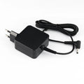 Black 45W laptop power adapter with DC connector and US and EU plug heads