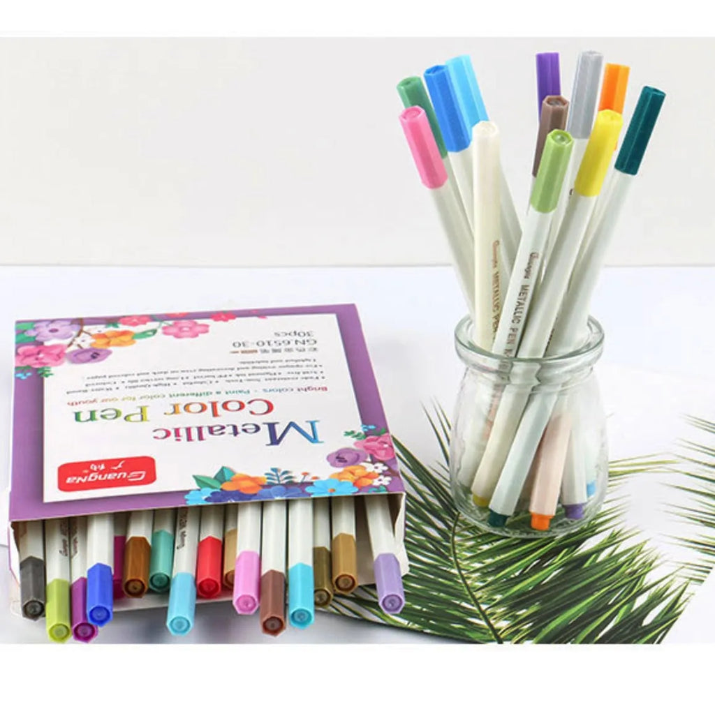 16.3cm paint marker pens in PP environment-friendly material, non-toxic, Black Gold Silver White