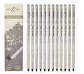 Boxed set of professional charcoal pencils for children's art with multiple hardness grades from 2H to EE
