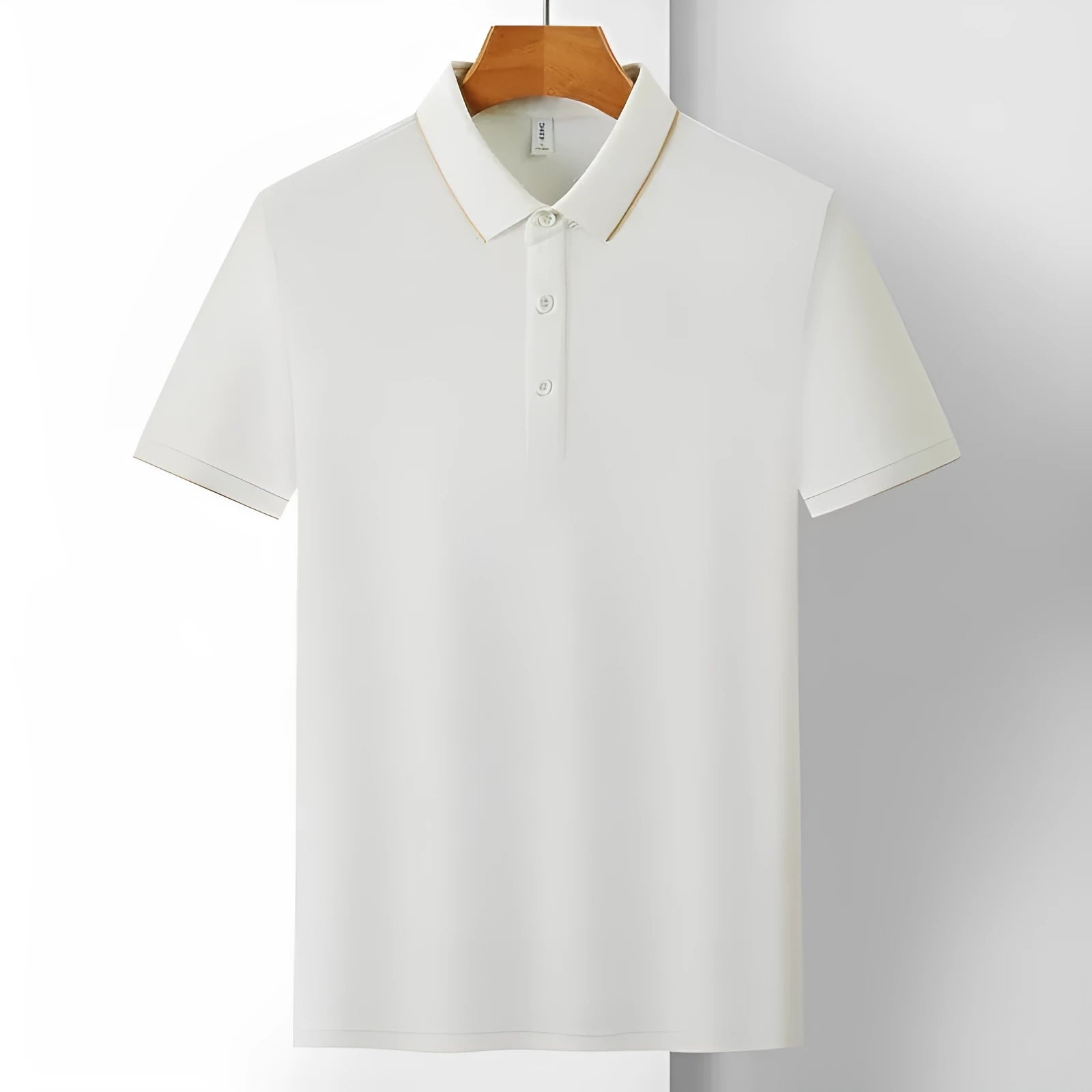 Men's solid colour cotton short sleeve work shirt with lapel collar in a loose fit.