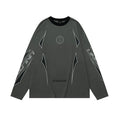 Men's grey cotton loose fit drop shoulder sweatshirt with letter print on front