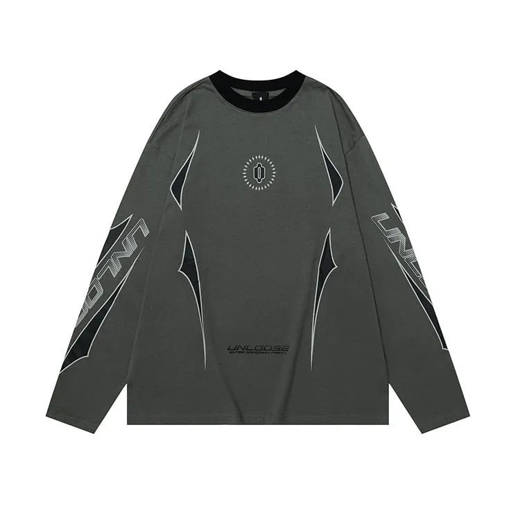 Men's grey cotton loose fit drop shoulder sweatshirt with letter print on front
