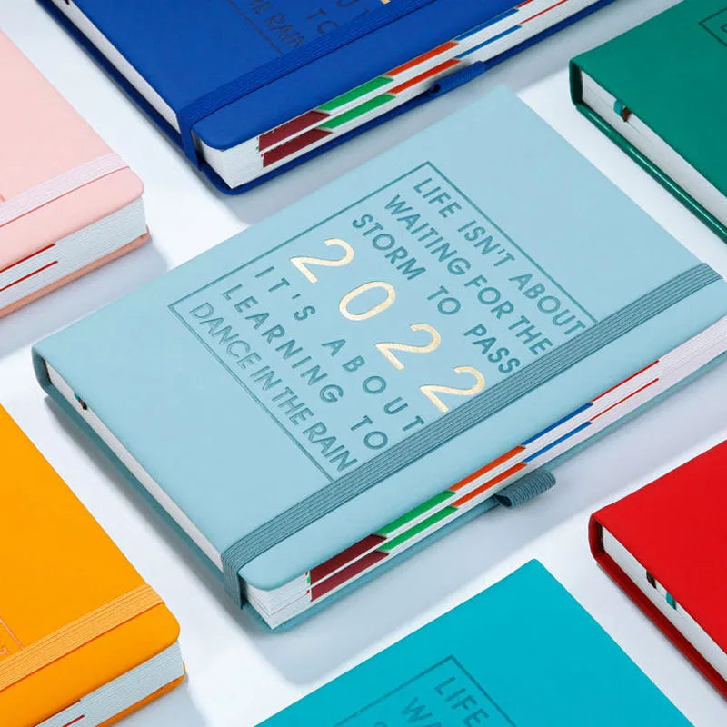 A5 imitation leather notebook with French fold binding, 100gsm paper, in seven colours