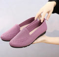 Female slip-on shoes in black, fuchsia, pink, and purple, sizes 35-42