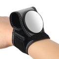 Black nylon bicycle wrist rear-view mirror for cycling safety and improved rearward visibility
