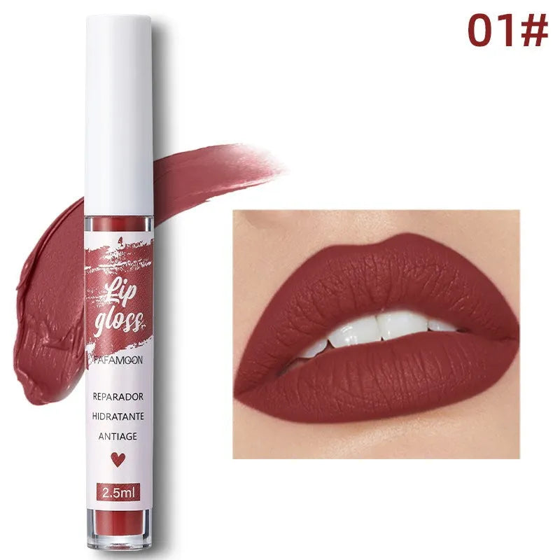 Matte velvet lip gloss 2.5ml in shade 01 colour with non-stick cup long-lasting formula