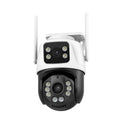 Outdoor wireless surveillance camera system with dual-screen monitor for home security