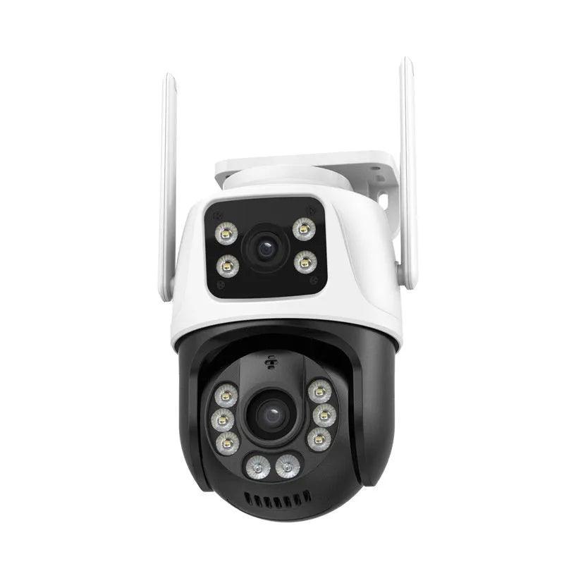 Outdoor wireless surveillance camera system with dual-screen monitor for home security