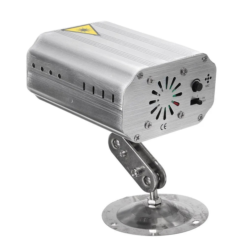 JC-24 in one laser light projector with red and green laser patterns and remote control, 105x90x52mm