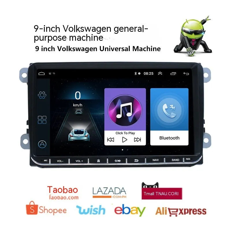 7 inch touchscreen car radio with Android 12, Apple CarPlay, and DVR function in a double DIN chassis