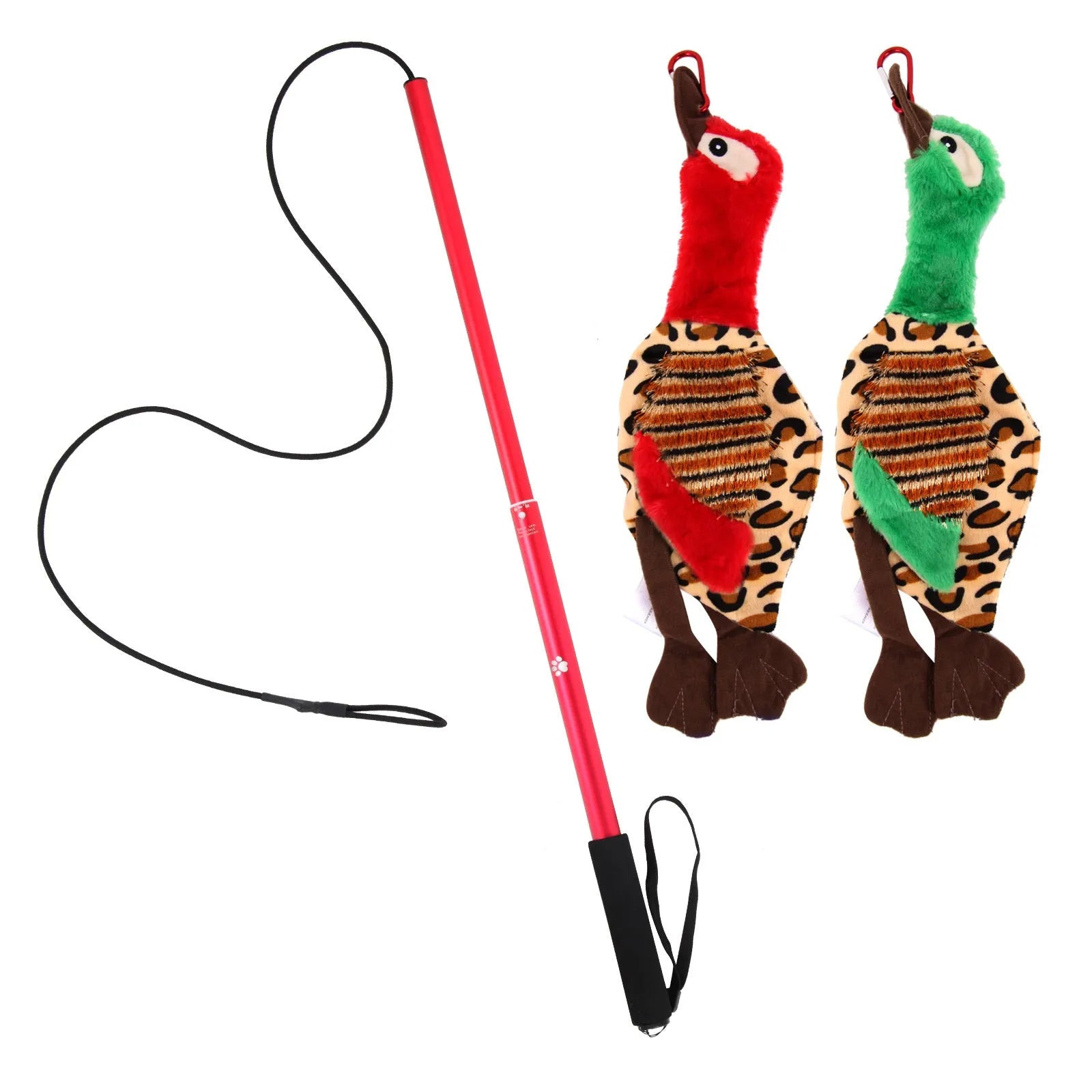 Telescopic funny dog stick cat teaser aluminium alloy rod for pet training black small size