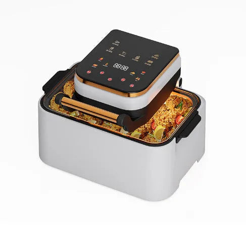 Smart Loop 12L black air fryer with LCD panel and basket on countertop
