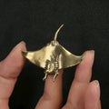 Brass devil fish ornament decoration in the colour shown, single brass fish figurine for display