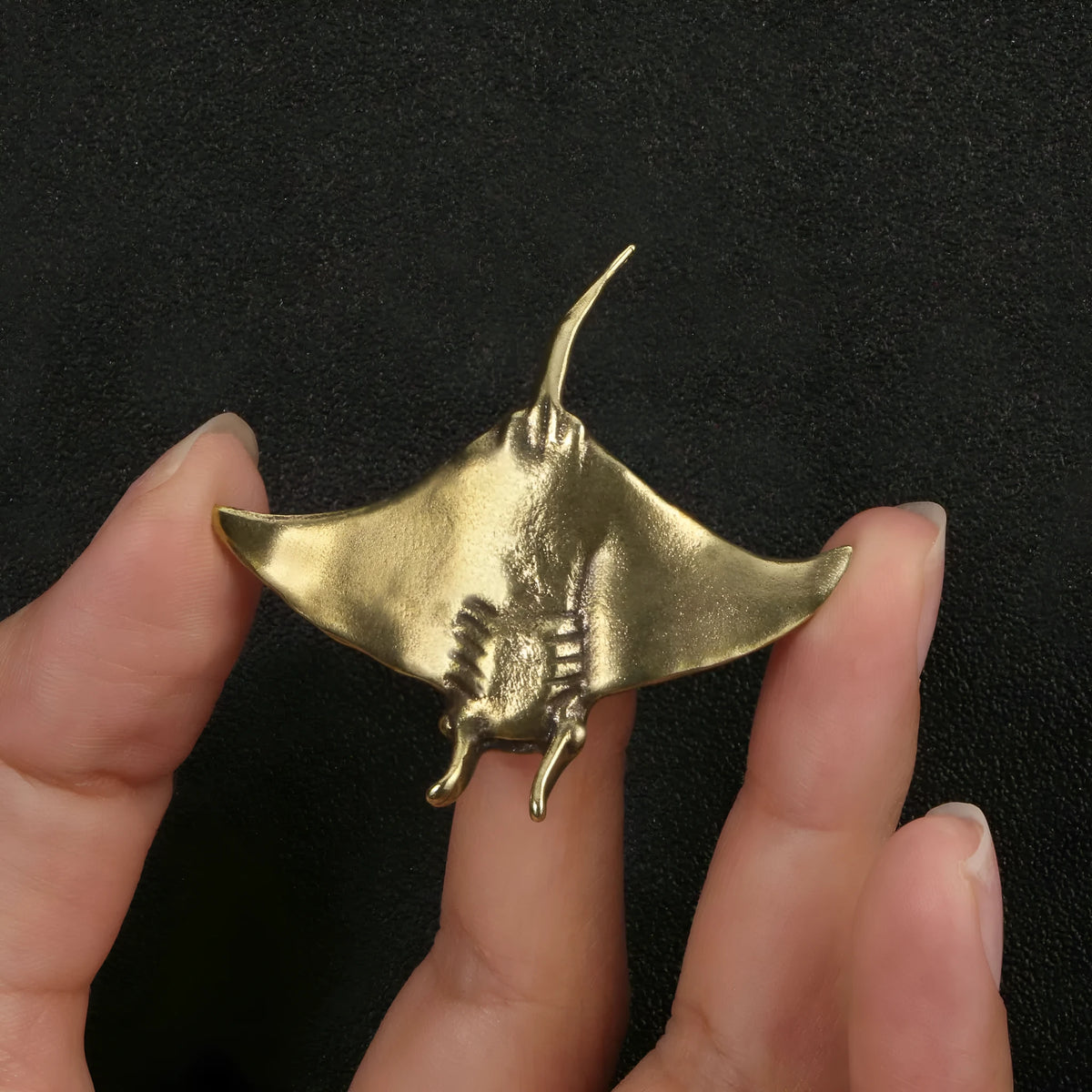 Brass devil fish ornament decoration in the colour shown, single brass fish figurine for display