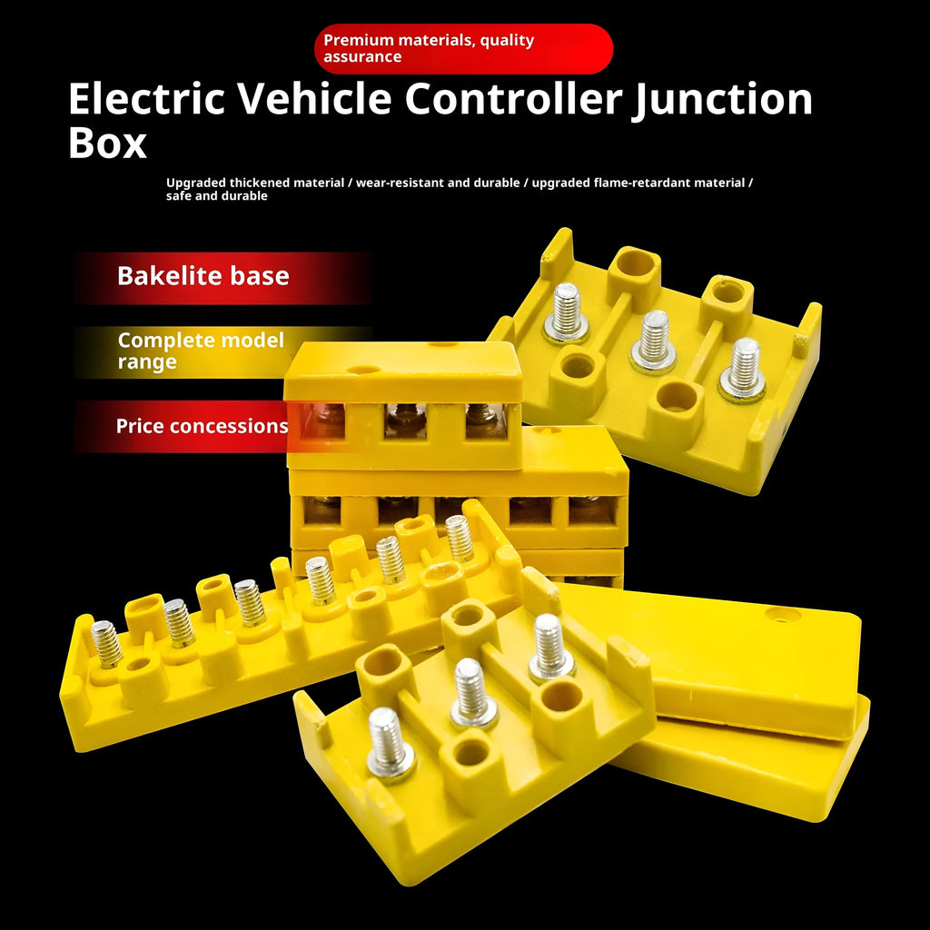 48V electric tricycle junction box terminal block with three columns in plastic bakelite