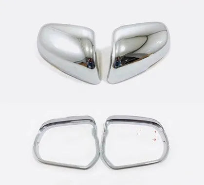 Car rearview mirror protection covers in silver and black finishes