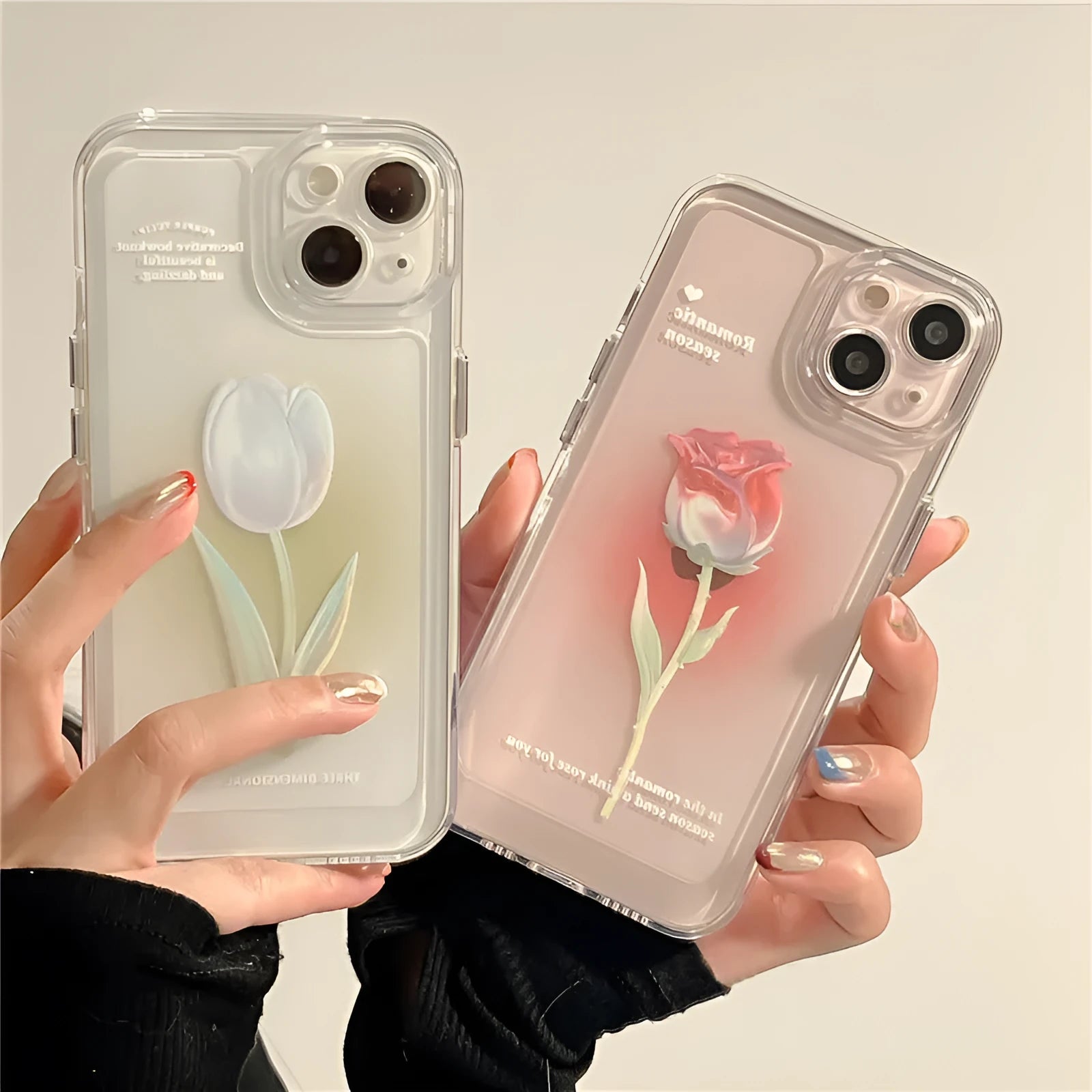 Tulip all-inclusive TPU phone case in gradient rose colour, showing bumper protection for Apple iPhone.