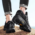 Men's casual climbing shoes in khaki with a synthetic leather upper and round toe