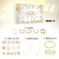 24-day Christmas countdown jewellery blind box in modern simple design, 27x19x3.5cm plastic lined colour printing corrugated box