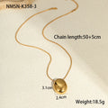 Gold geometric pendant necklace on stainless steel chain with adjustable 41-50cm length