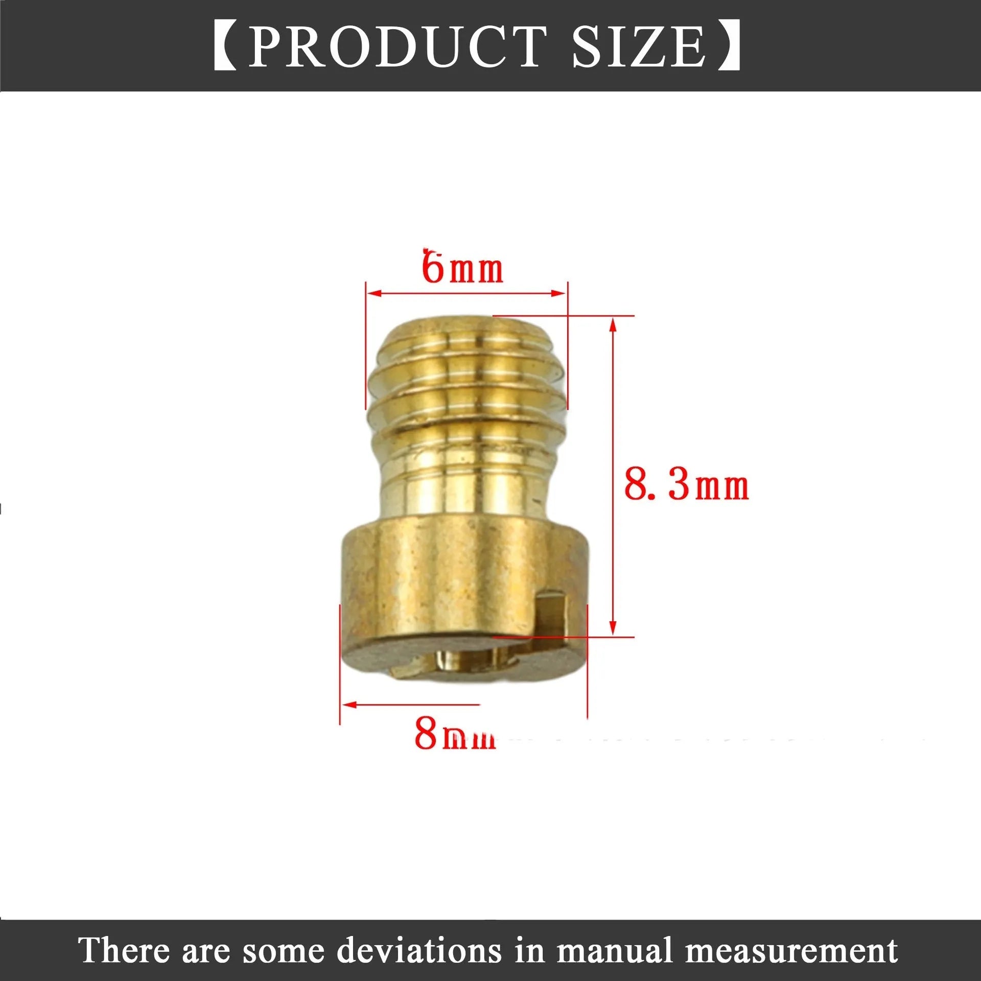M6 brass carburettor main jet nozzle for Derotto PHBN PHVA with measuring hole sizes 55-150