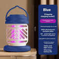 Outdoor mosquito killing lamp in white ABS plastic with electric shock grid, rechargeable