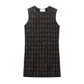 Women's slim-fit texture knitted mini dress with asymmetric hem, pleated hooded design, striped plaid pattern, in picture colour