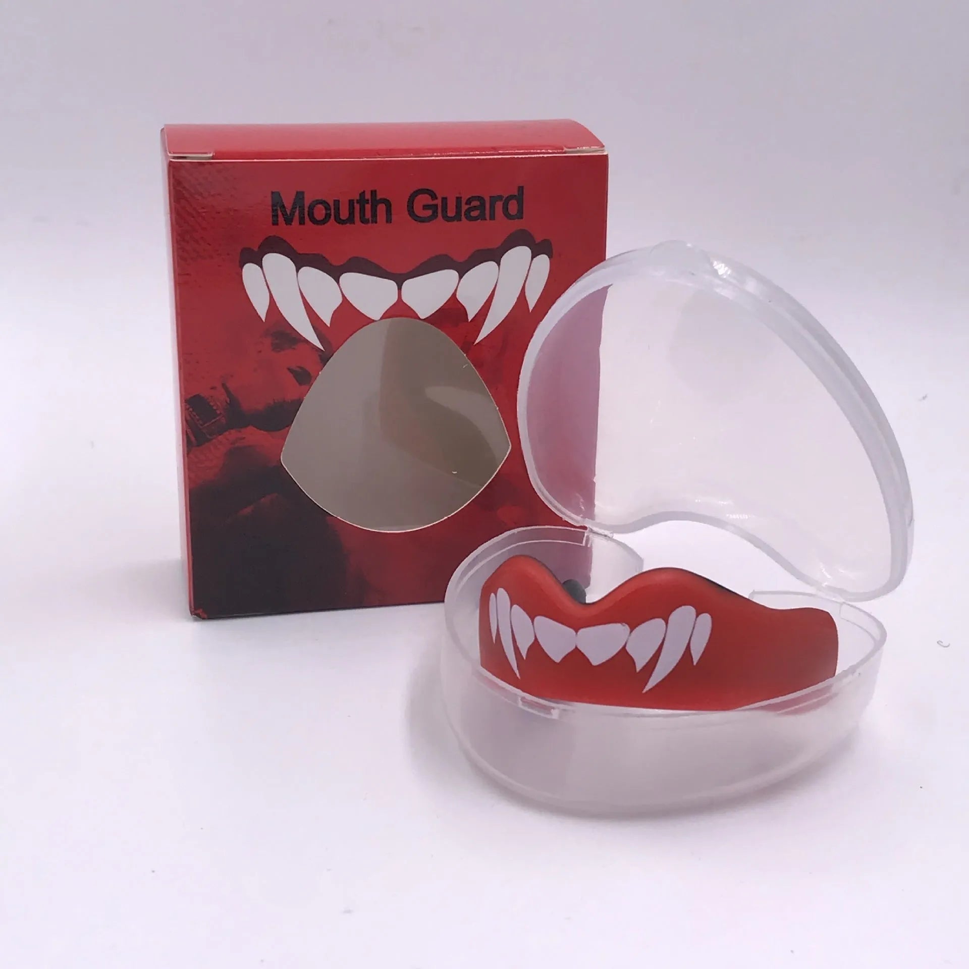Adult boxing mouthguard with printed teeth pattern for martial arts protection