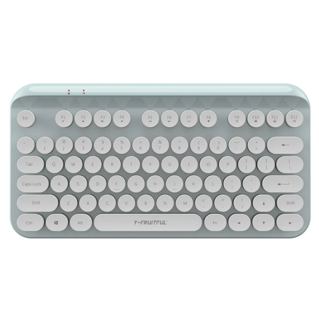 Mini 2.4G Punk Wireless Keyboard with 75 keys in white colour on flat surface