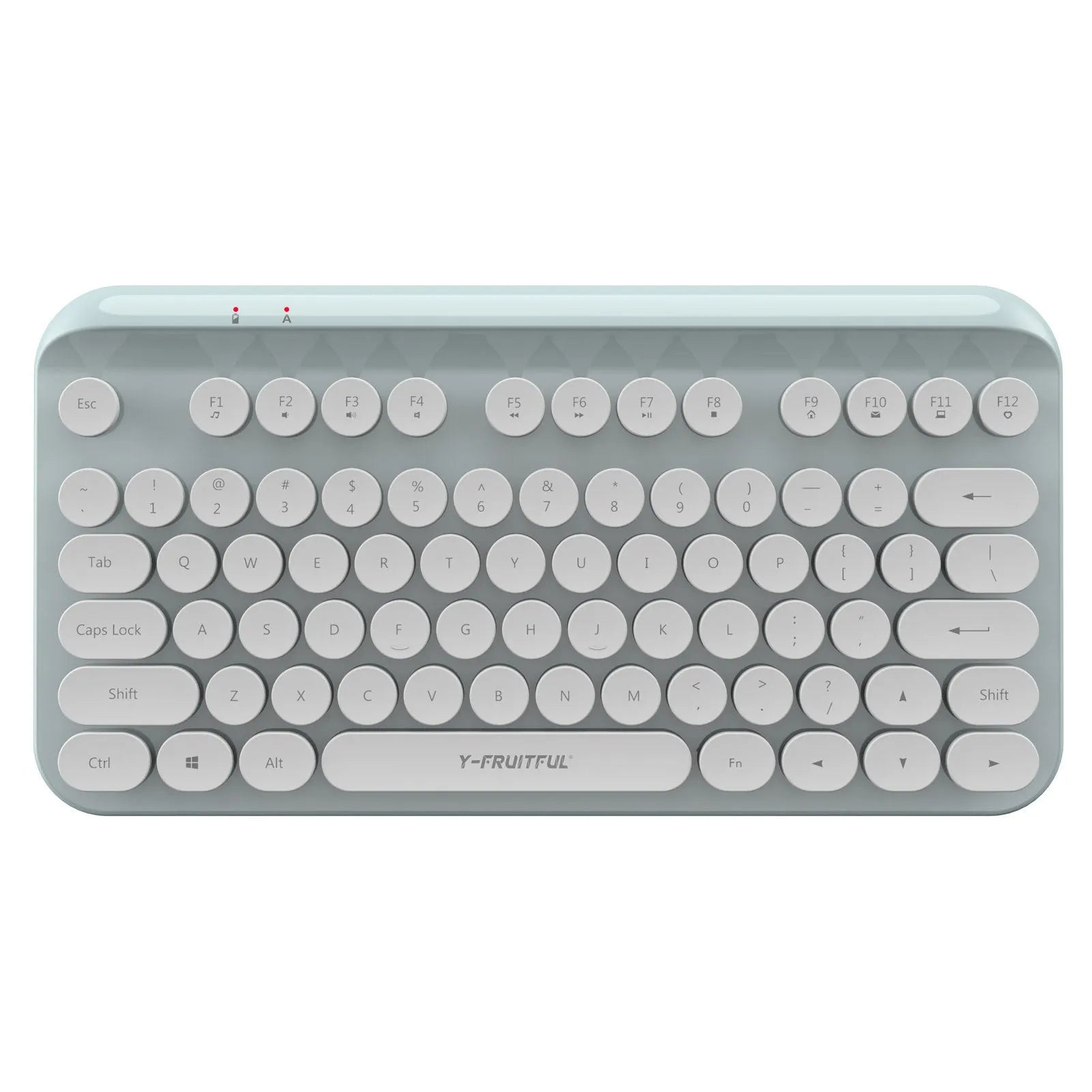 Mini 2.4G Punk Wireless Keyboard with 75 keys in white colour on flat surface